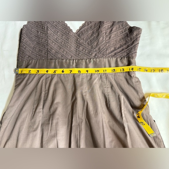 MOULINETTE SOUERS for ANTHROPOLOGIE Brown Pleated Sheath Midi Dress size 6 - Picture 13 of 15